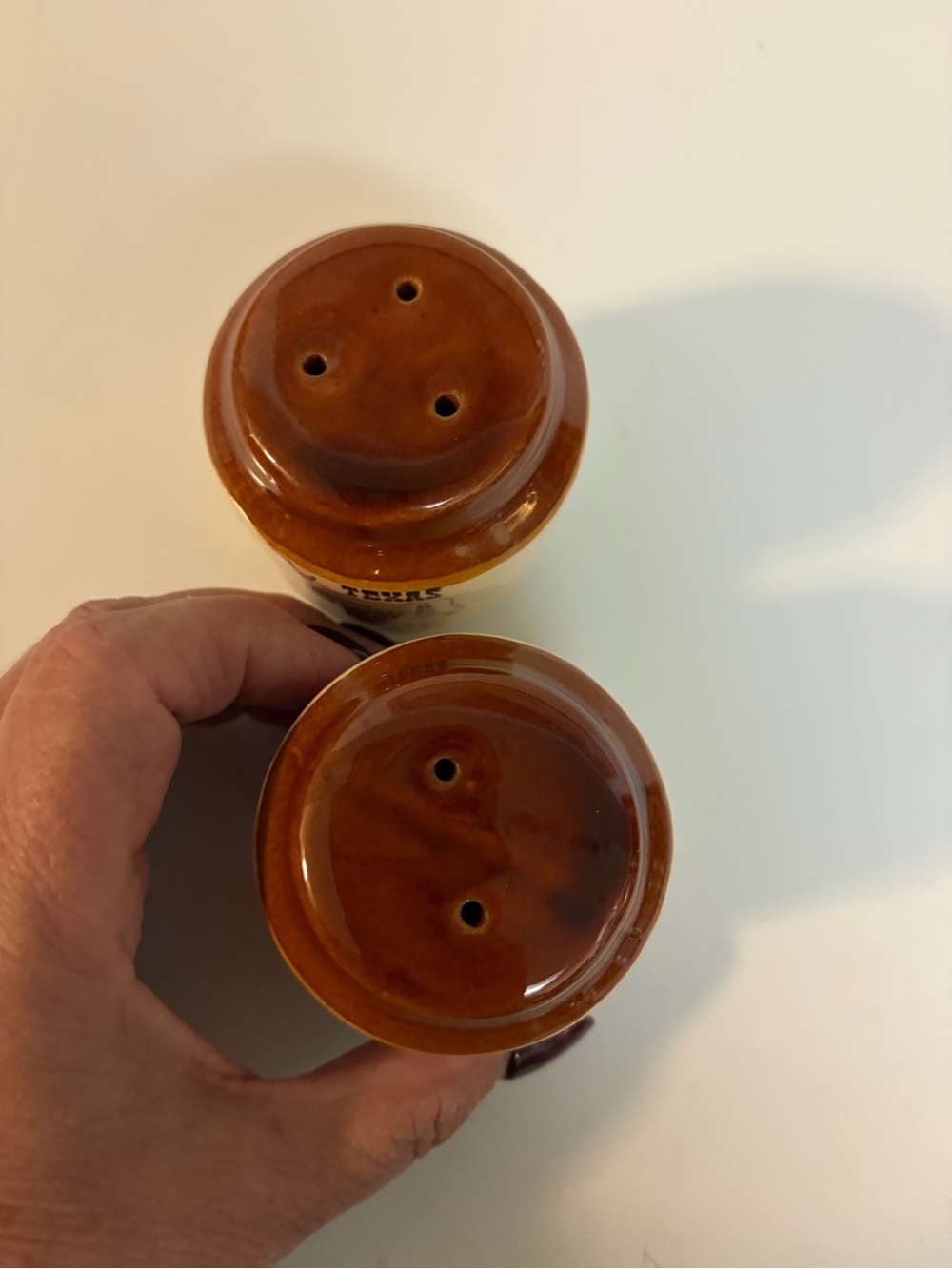 Vintage Texas Souvenir Salt Pepper Shakers Alamo Longhorn San Jacinto Ceramic - Picture 2 of 8